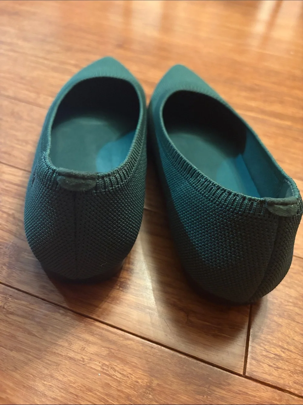 Vivaia Women's Pointed Knit Flats - Forest Green - soE 40.5 (9.5)